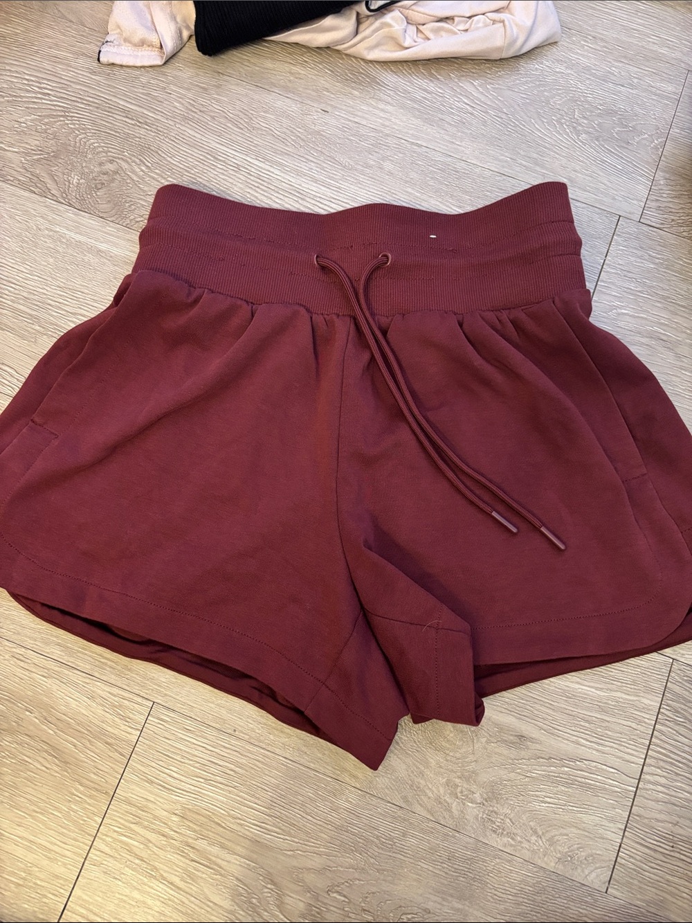 Old Navy Maroon Ribbed-Waist Athletic Shorts